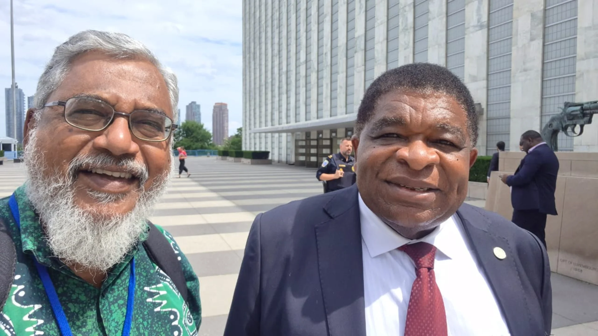 Together with IPU Secretary General, Dr Martin Chunggong at the UN